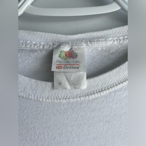 Fruit of the Loom White Field Hockey Long Sleeve Cotton Shirt - Picture 3 of 4